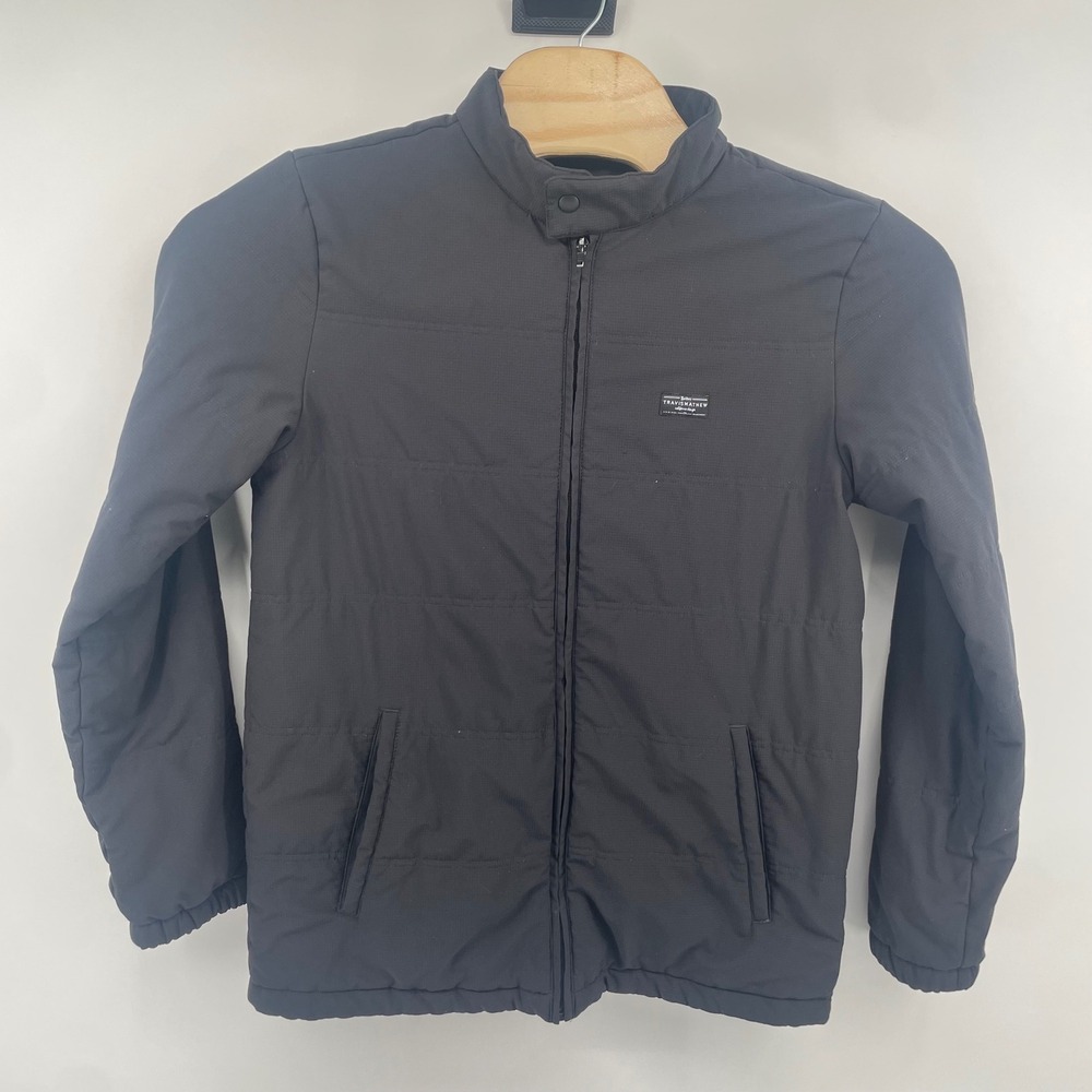 TravisMathew Interlude Jacket Mens Medium Black Quilted Full Zip Ripstop Golf